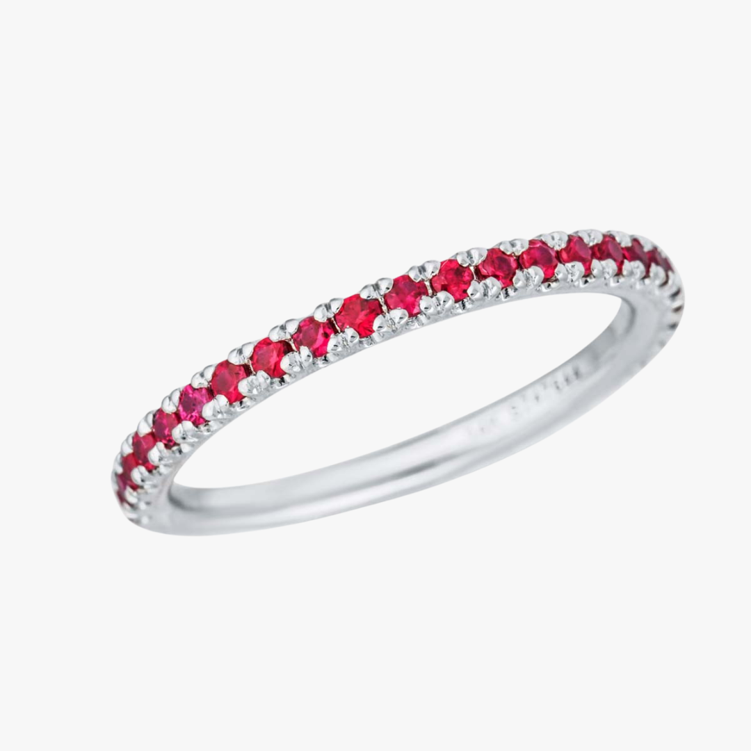 Memoryring 14kt Weissgold mit Rubinen (GABRIEL & CO)