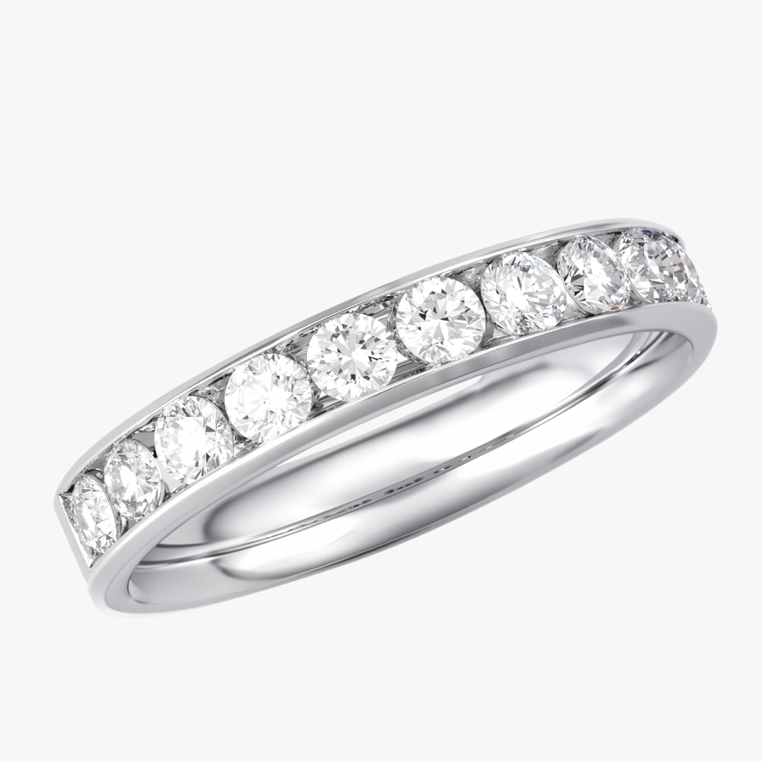 Ehering mit Diamanten in Weißgold