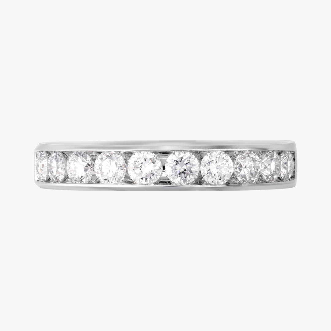 Ehering mit Diamanten in Weißgold