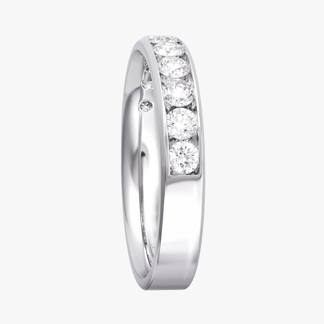 Ehering mit Diamanten in Weißgold