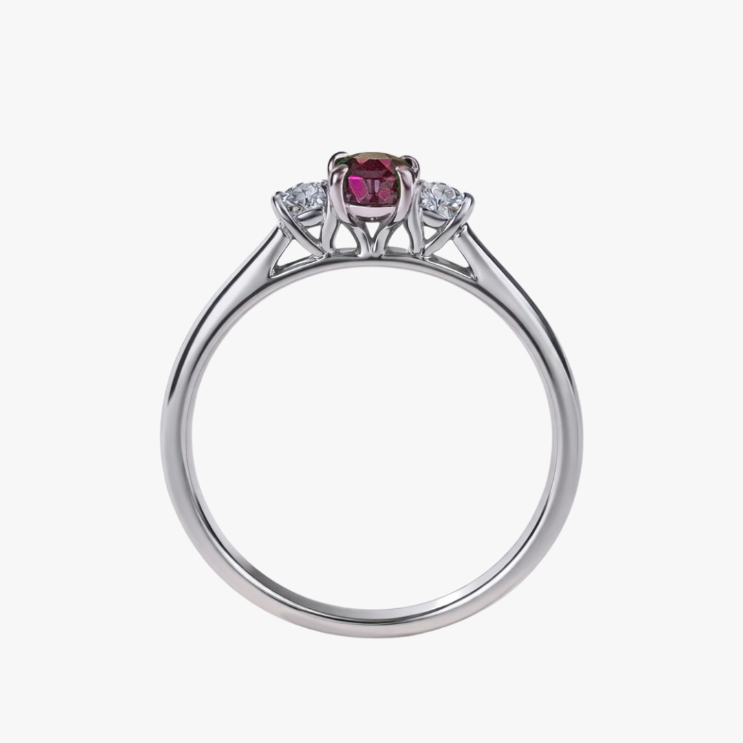Labgrown Rubin Verlobungsring in Weißgold