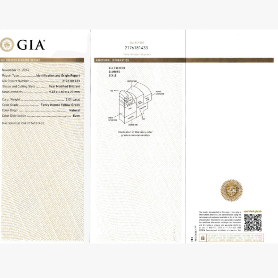 Diamantring 18kt Rosegold mit 2.01ct gelb-grünen Fancy Diamanten