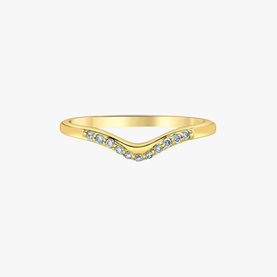 Soft V-Shape Diamant Ring in gelbgold