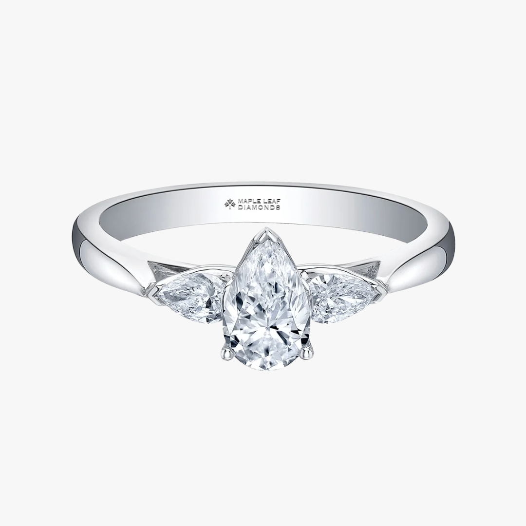 Barrys Juwelier Verlobungsring mit 3 Natur Diamanten in 18kt Weißgold