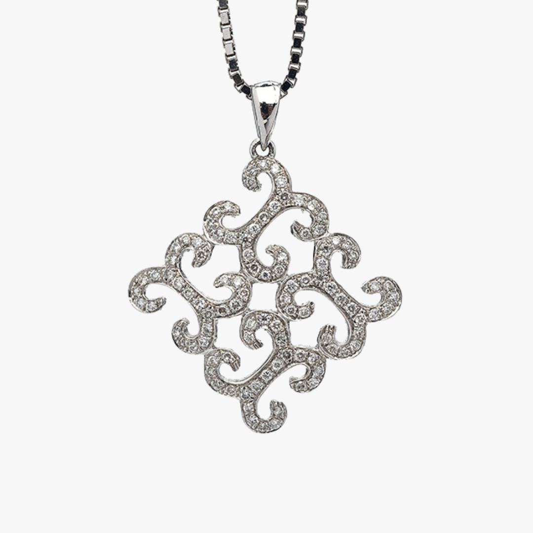Kette mit Anhänger 18kt Weißgold mit Diamanten 0.40ct