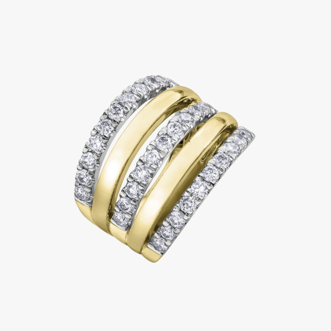 Gelbgold Diamant Ring Vorderansicht