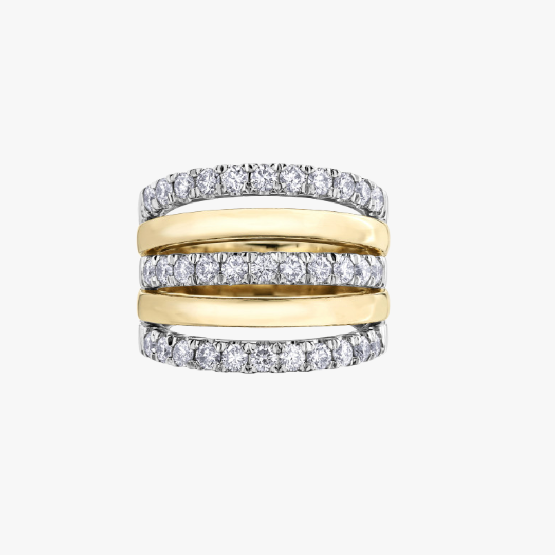 Gelbgold Diamant Ring Vorderansicht