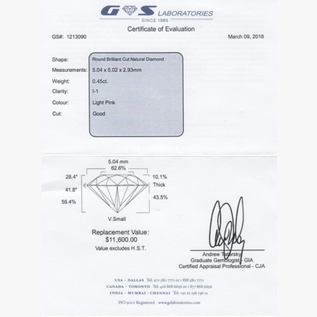 Natürliche Farb Diamanten von Barrys - Pinker Diamant Ring