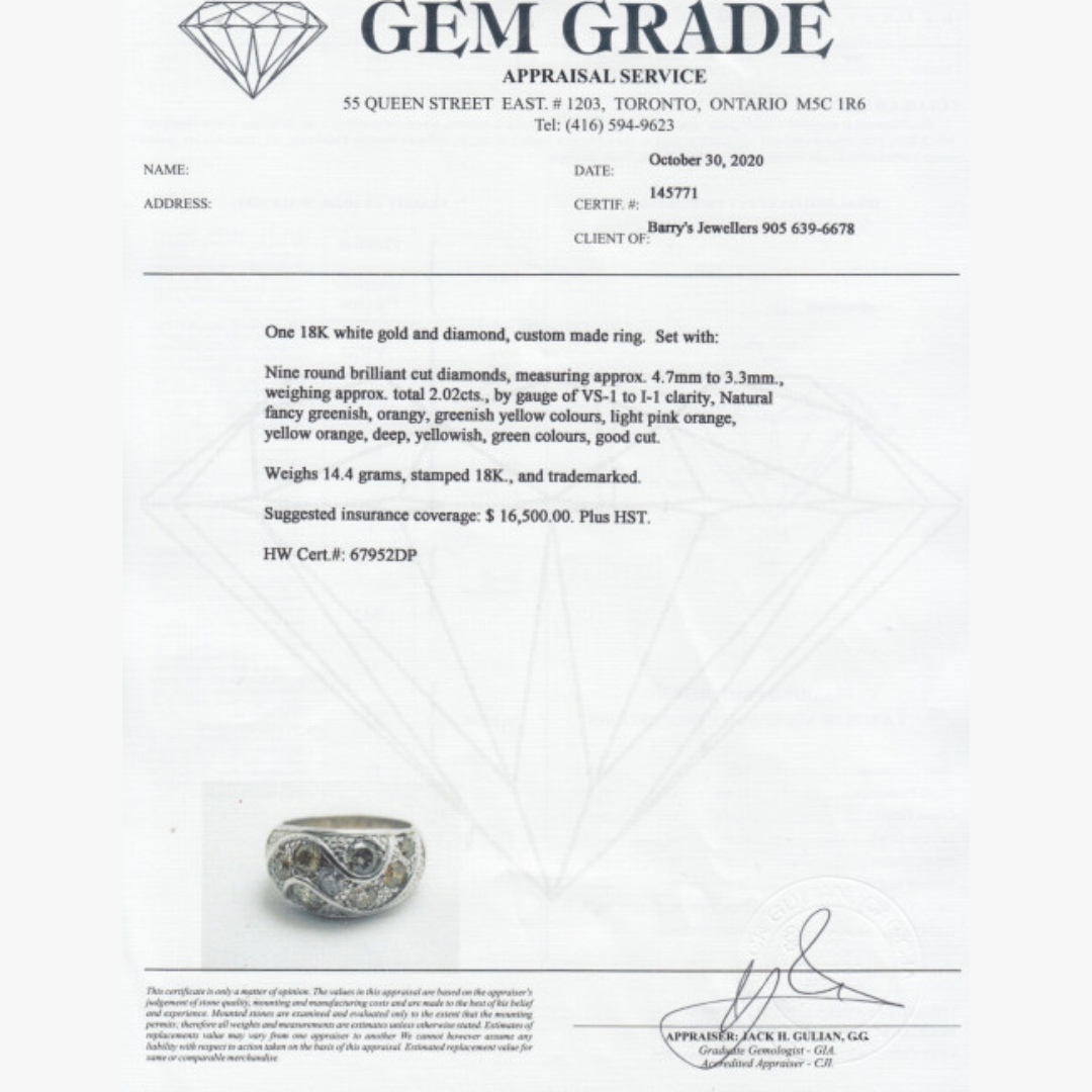 Barrys Juwelier Farb Diamanten zertifikat