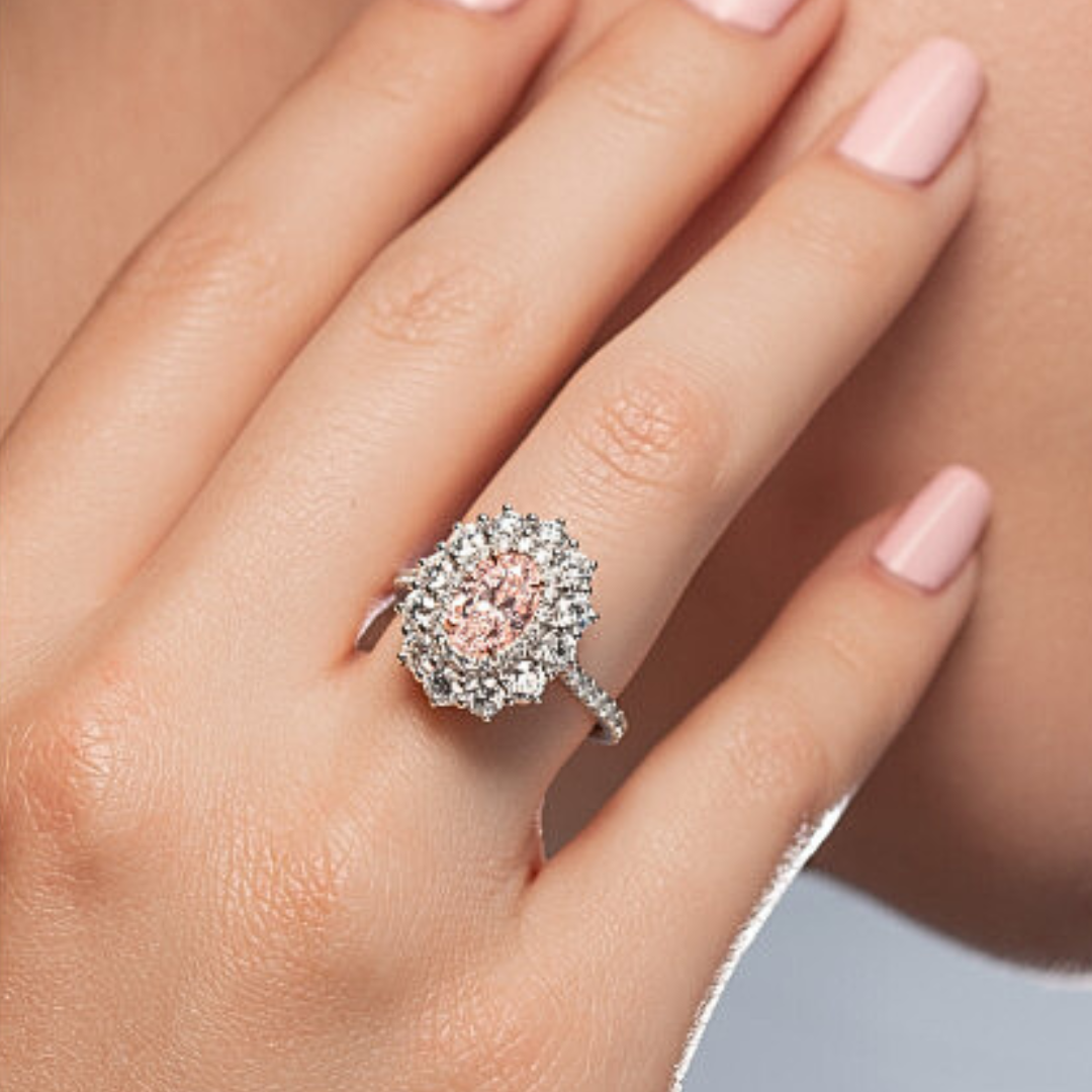 Natürliche Farb Diamanten von Barrys - Pinker Diamant Ring