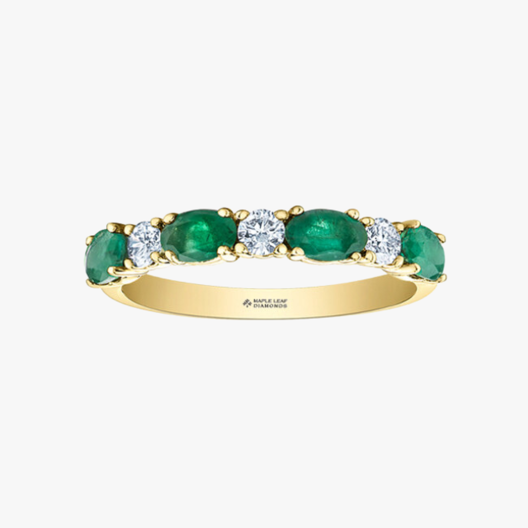 Diamantring mit Smaragd Steinen