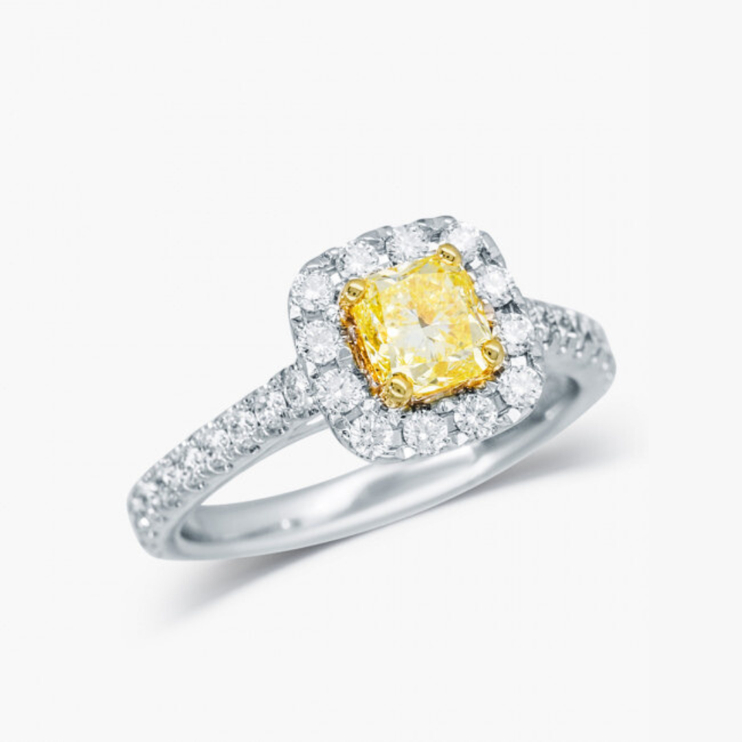 Natürliche Farb Diamanten von Barrys - Gelber Diamant Ring