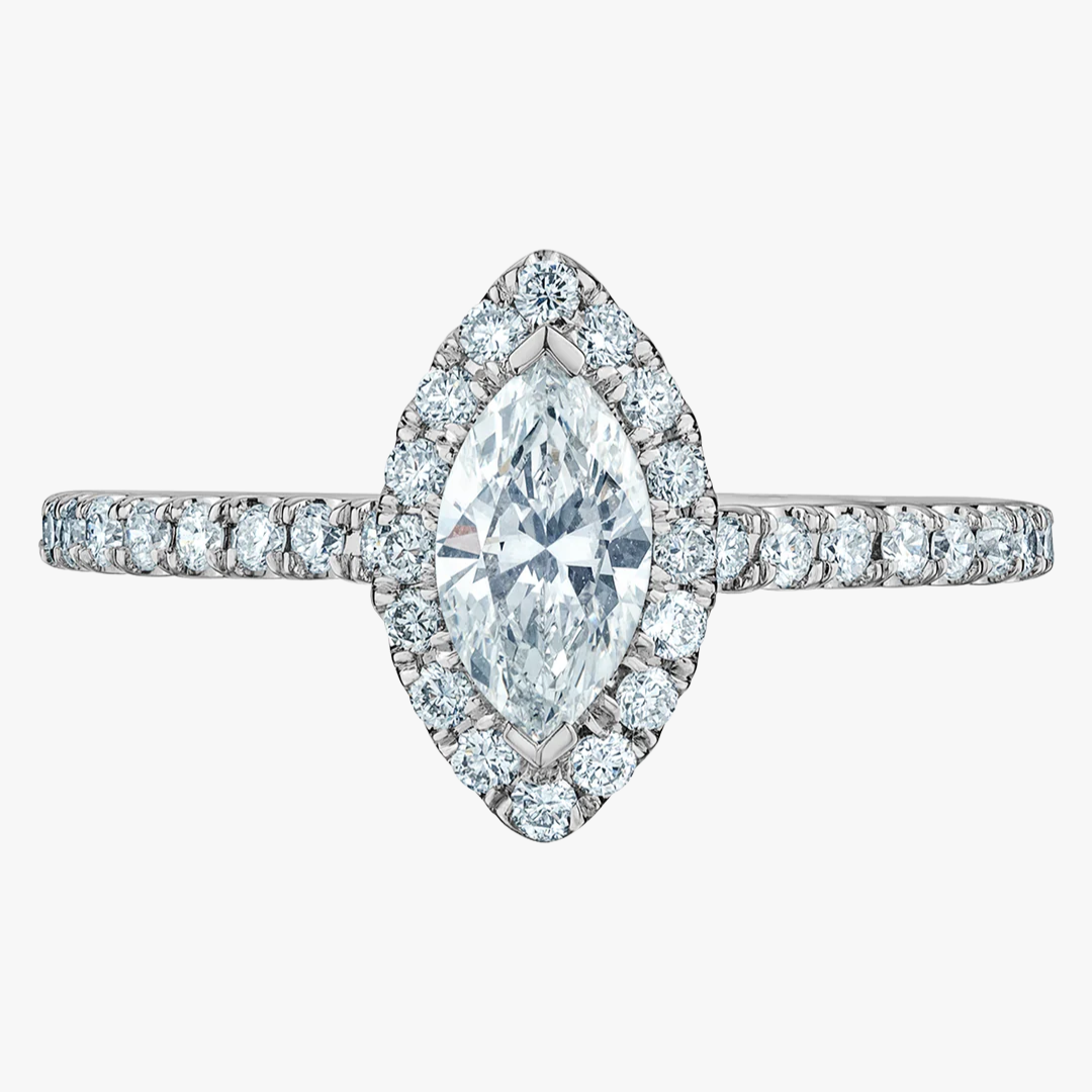 Verlobungsring 14kt Weißgold mit 0.53ct Marquise Lab-Grown Diamant