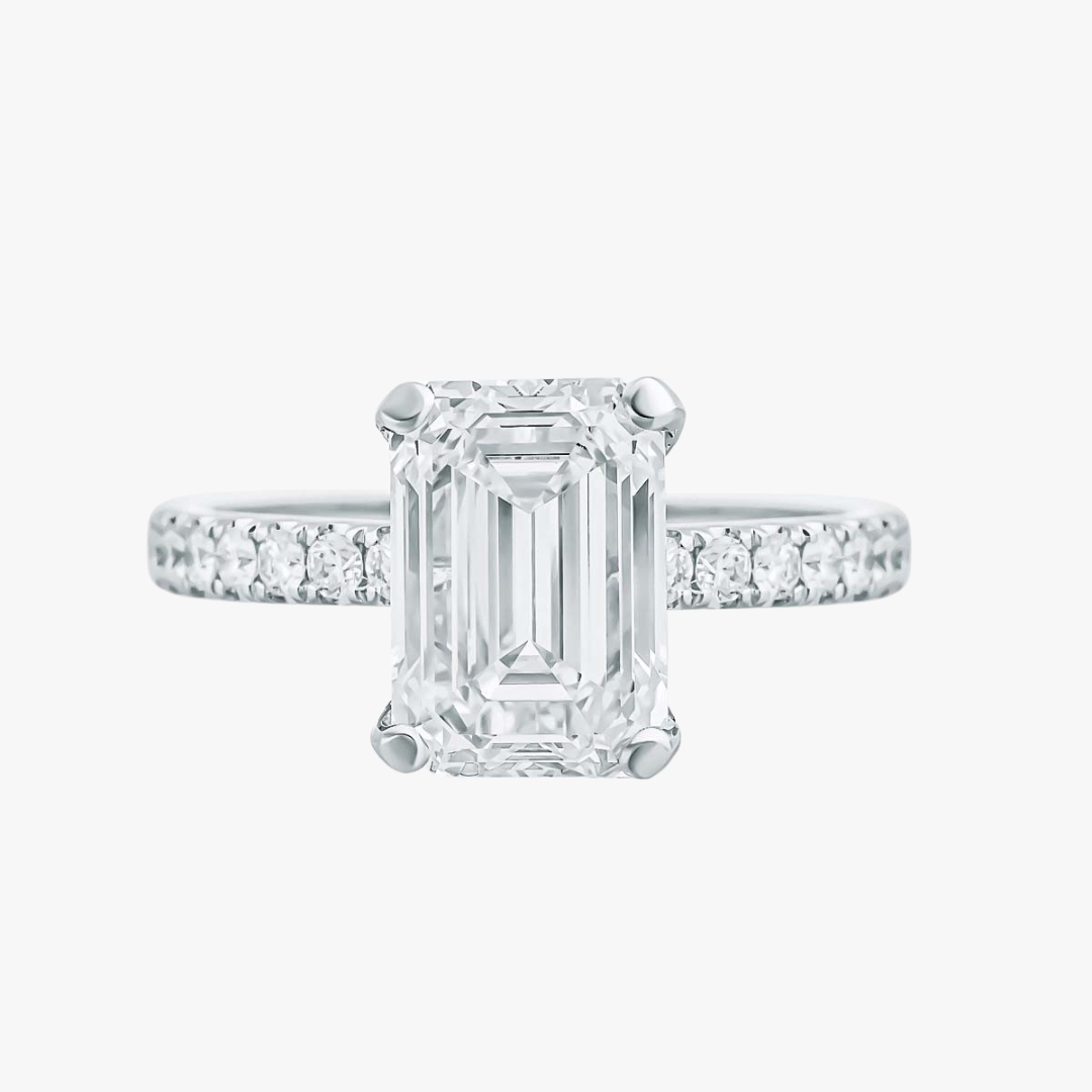 4.00carat Emerald Cut Diamantring lab-grown