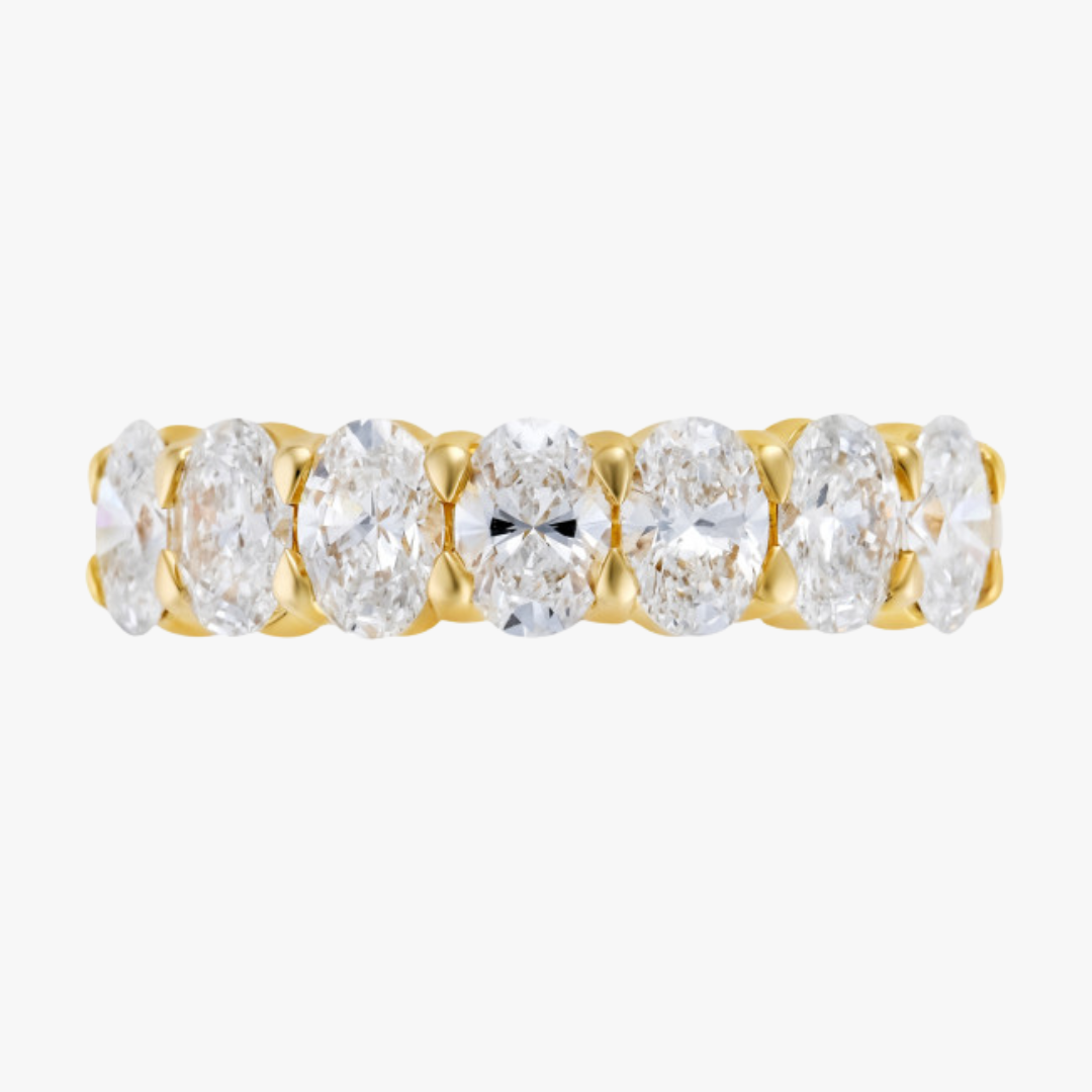 Memoryring 14kt Gelbgold mit 1.61ct ovalen Lab-Grown Diamanten