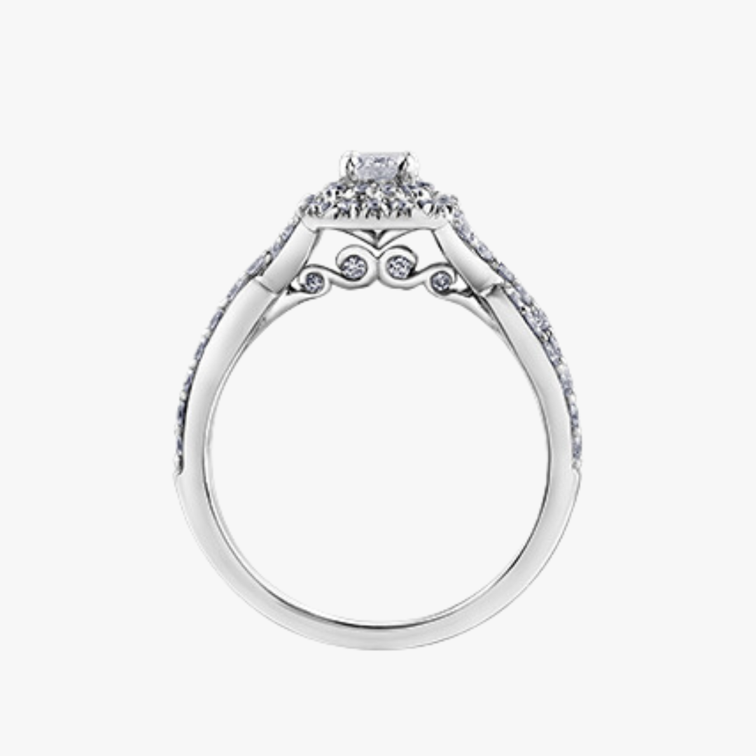 Diamant Emerald Cut Ring in Weißgold