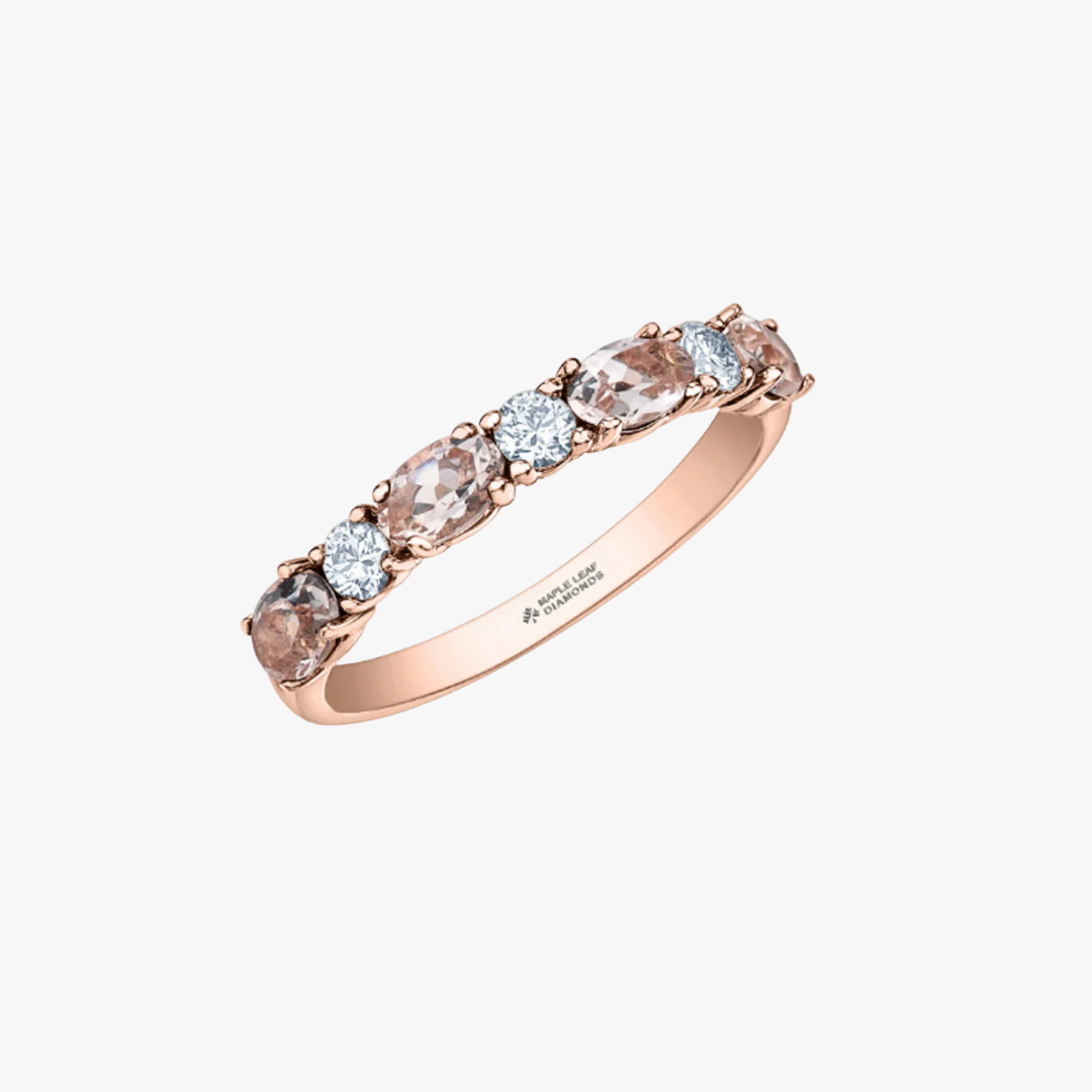 Memoryring mit Morganit und Diamanten in Rosegold Barrys Juwelier