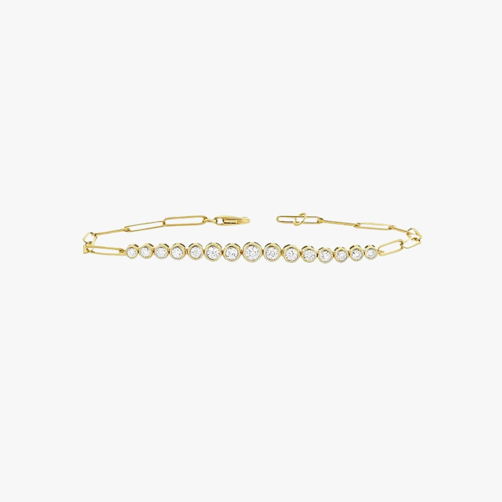Bezel Diamant Armband Gelbgold