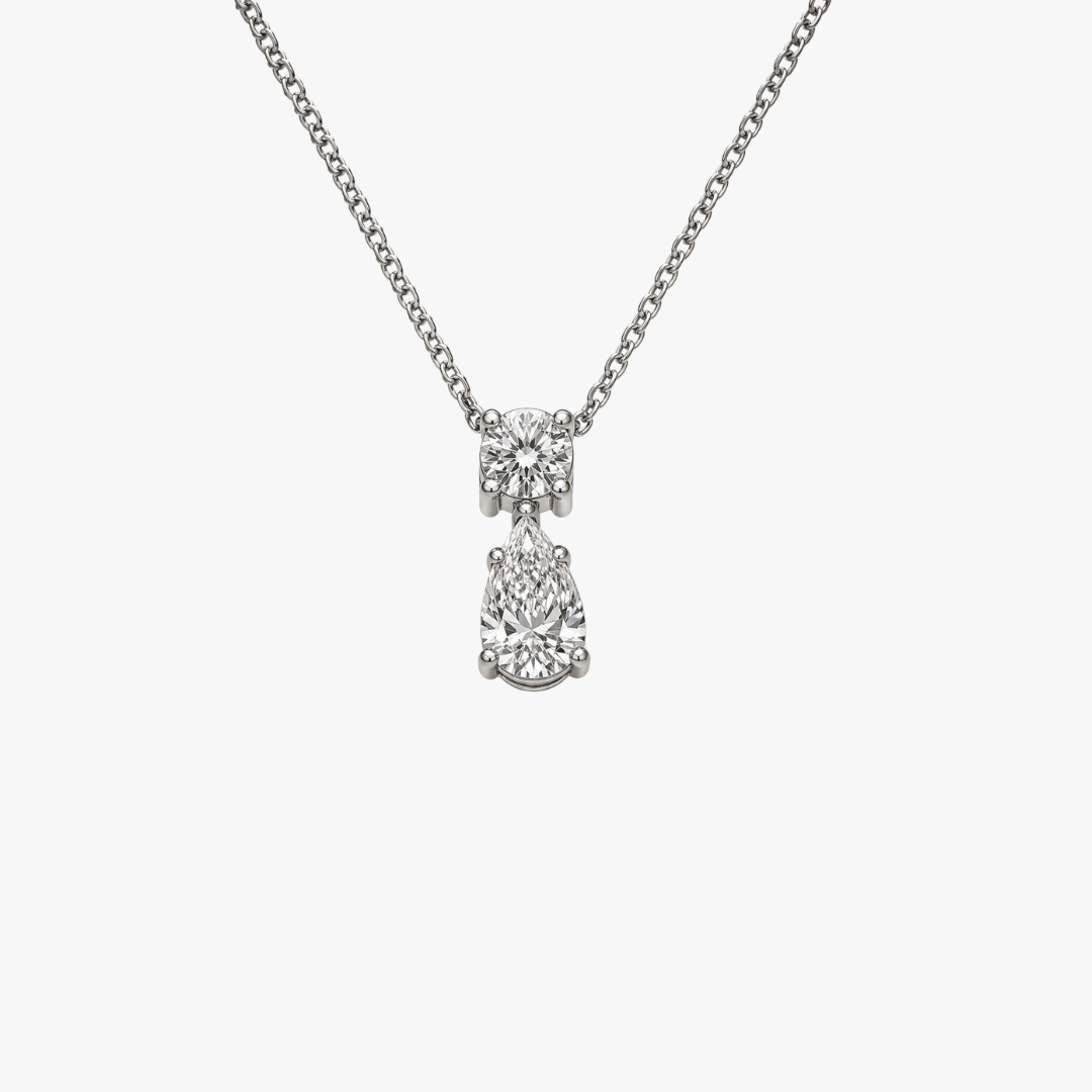 Hochzeitshalskette mit Labor Diamanten