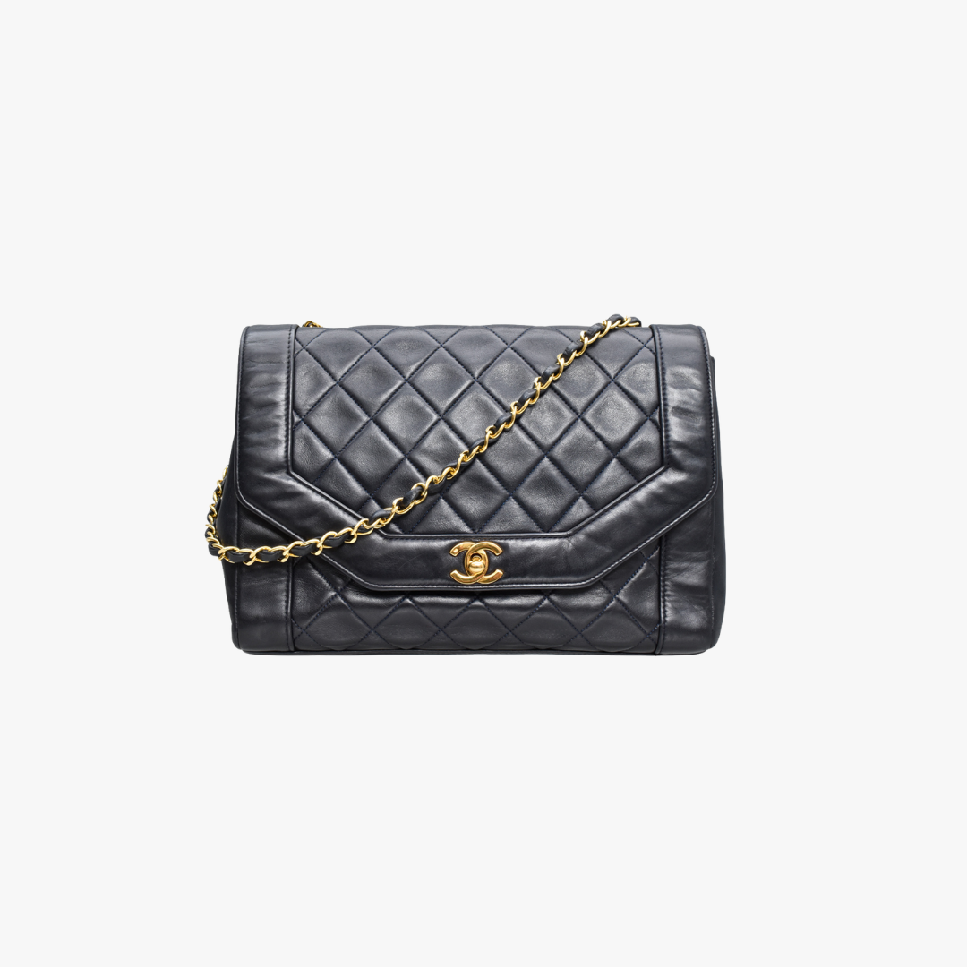 Chanel Lambskin Shoulder Bag in Navy