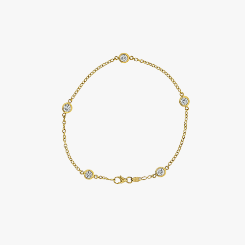 Diamant Armband Bezel in Gelbgold