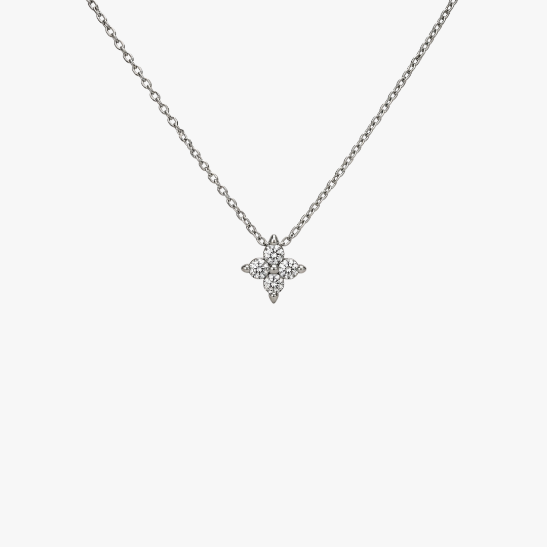 Elegante Halskette mit Natur Diamanten in Weißgold