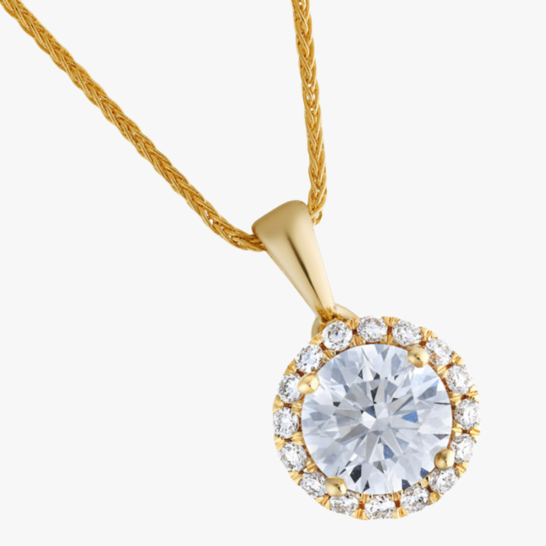 Lab-Grown Diamant Gelbgold Halskette