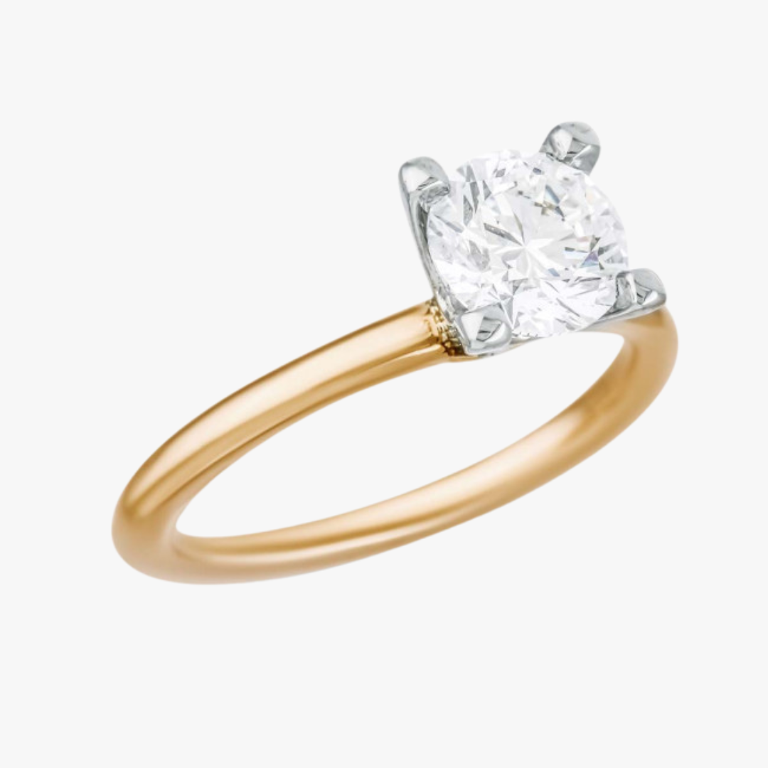 Lab-Grown Verlobungsring in Gelbgold mit 1.22ct