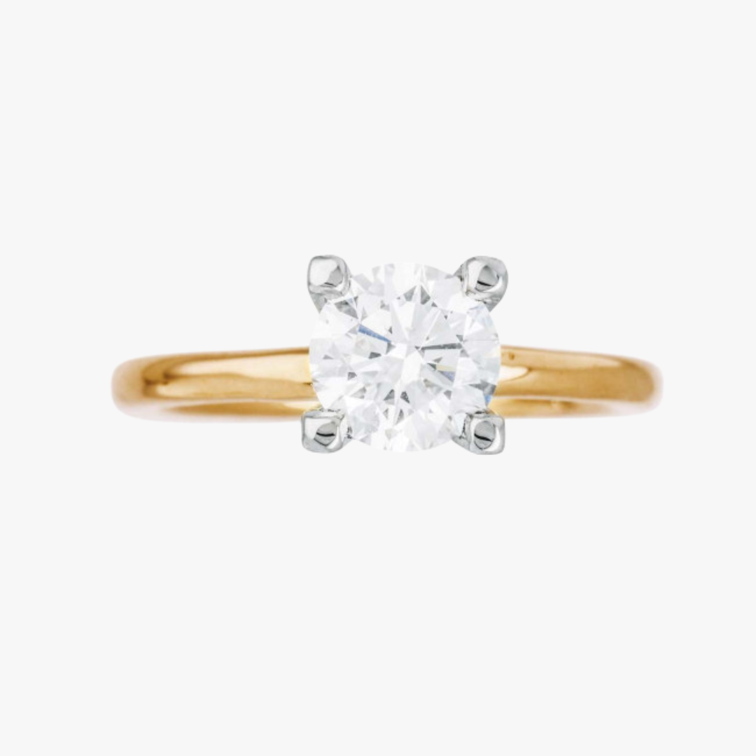 Lab-Grown Verlobungsring in Gelbgold mit 1.22ct