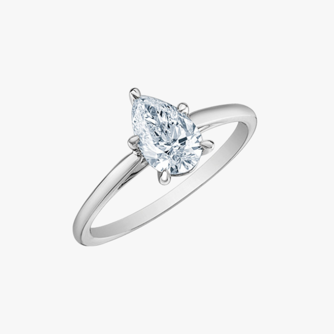 Lab-Grown Verlobungsring 14kt Weißgold mit 1.50ct Pear Diamant