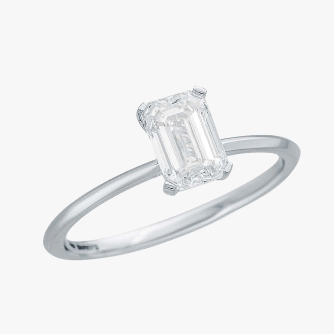 Verlobungsring Lab-Grown Diamant Emerald Cut
