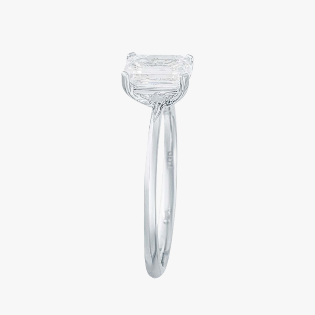 Verlobungsring "LONDON" 14kt Weißgold mit 1.00ct Smaragd Lab-Grown Diamant
