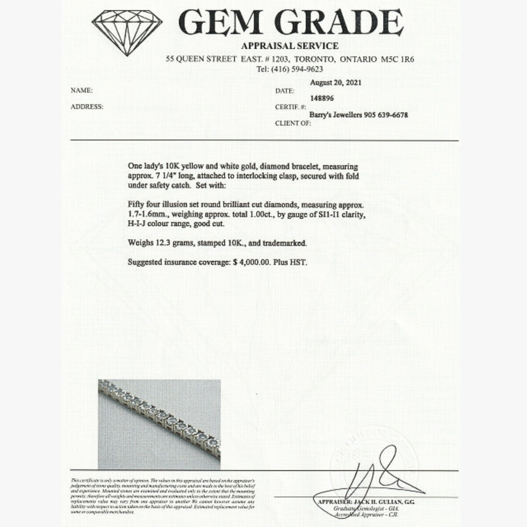 Zertifikat von Tennis Diamant Armband