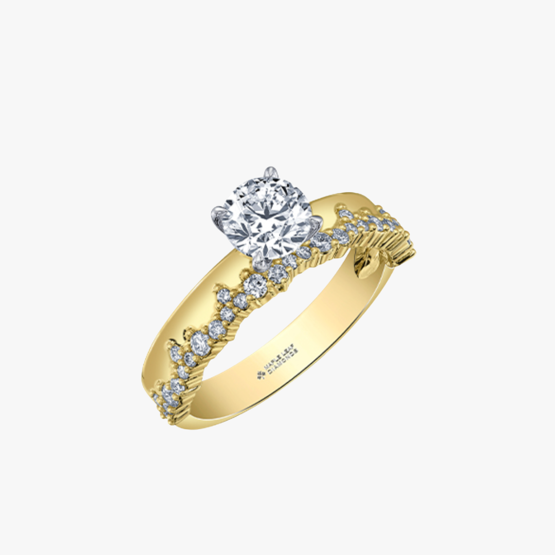 Maple Leaf Verlobungsring mit Natur Diamant