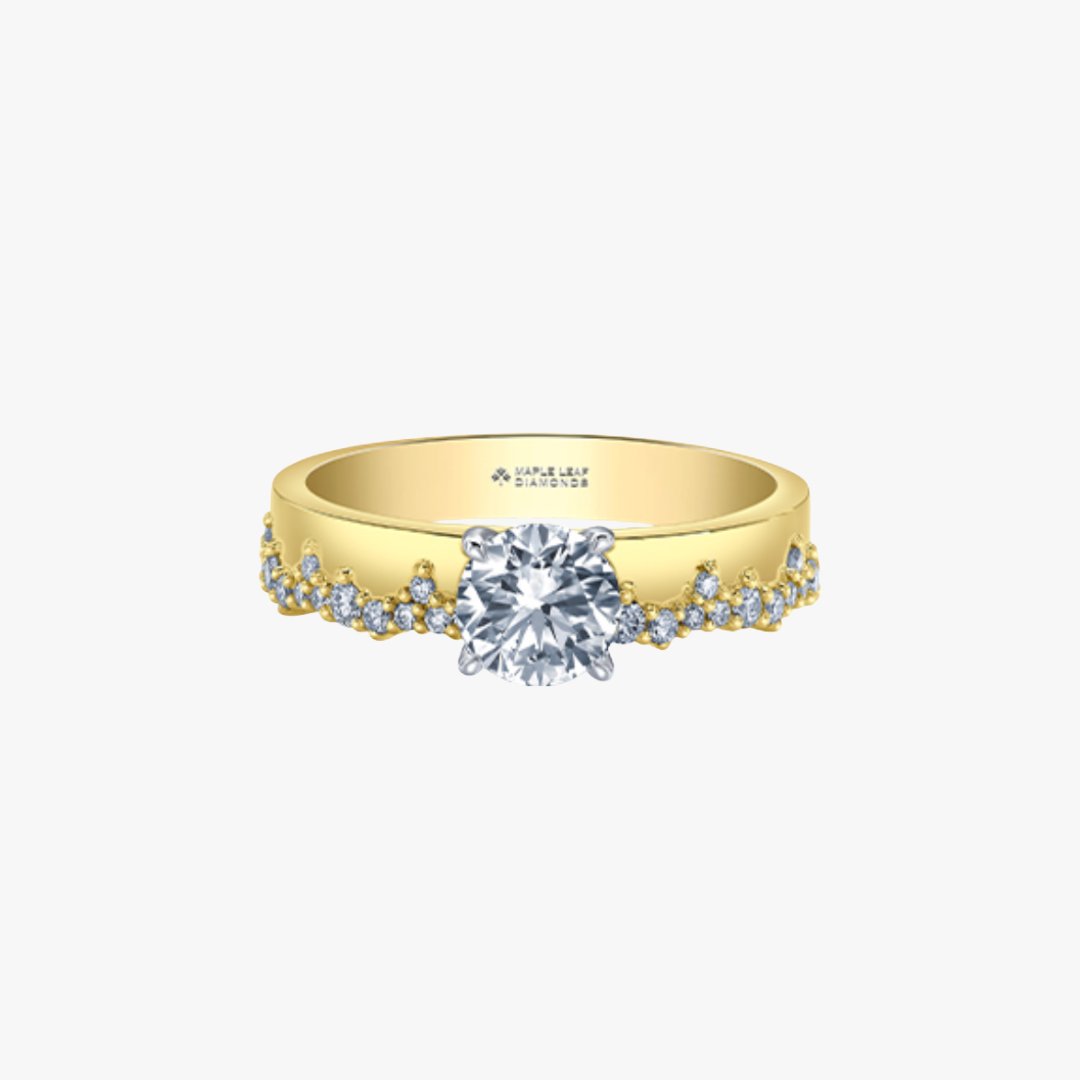 Maple Leaf Verlobungsring mit Natur Diamant
