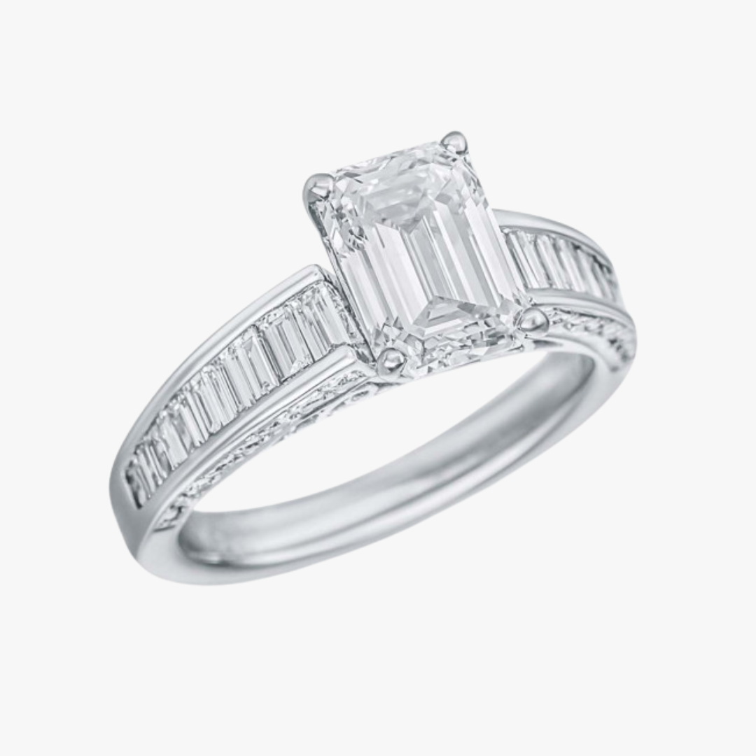 Verlobungsring Lab-Grown Diamant Emerald Cut