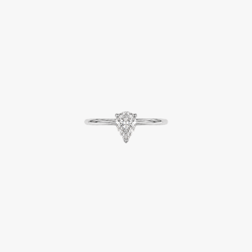 ELARA Verlobungsring 14kt Gelb- und Weißgold mit 0.70ct im Tropfenschliff Natur Diamant