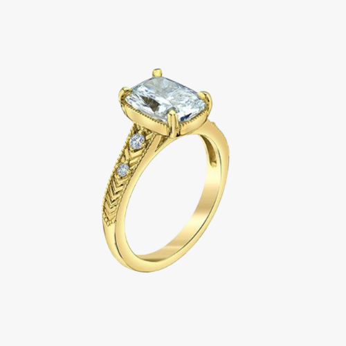 Cushion Inspired Verlobungsring 14kt GG