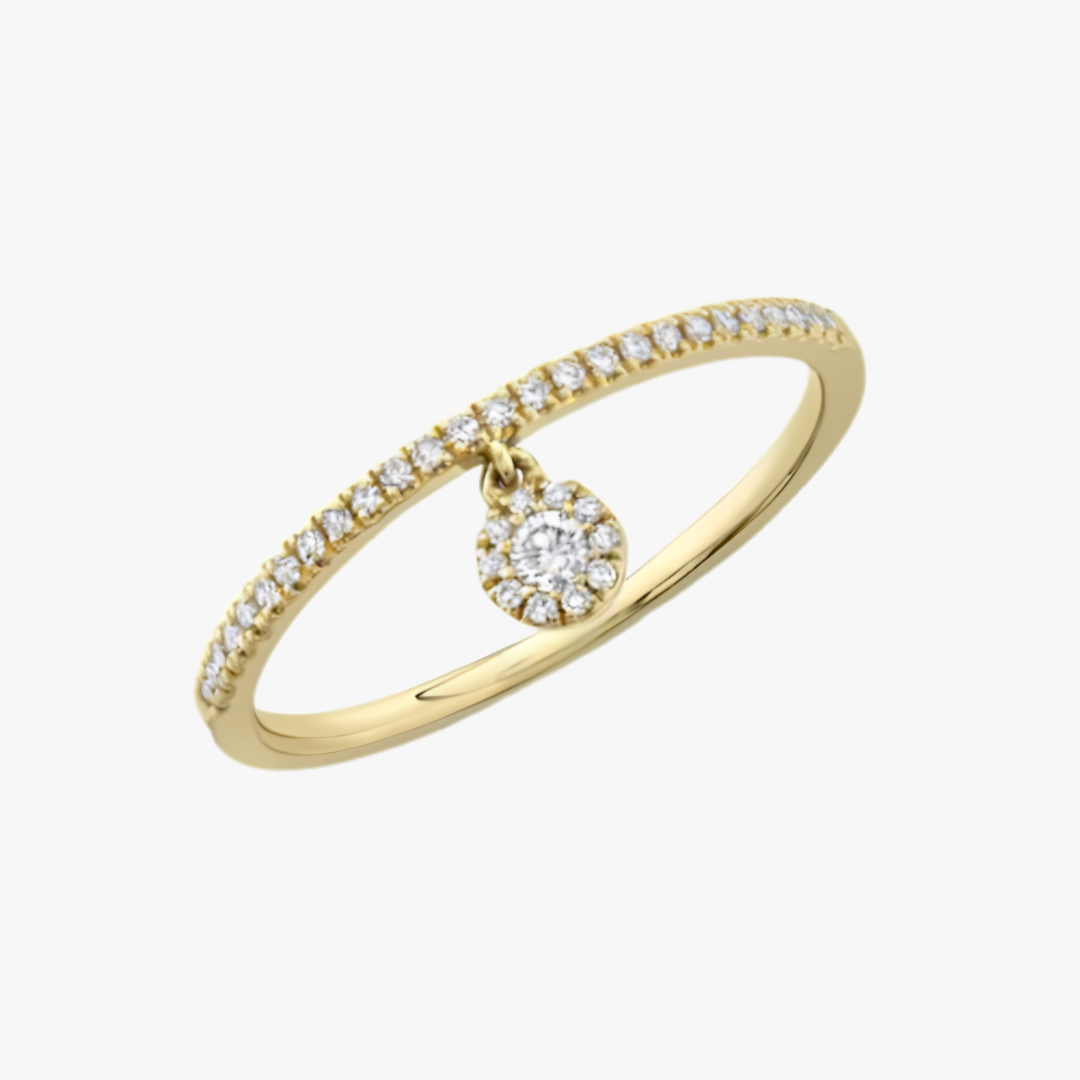 Ring mit Diamant Anhänger in Gelbgold
