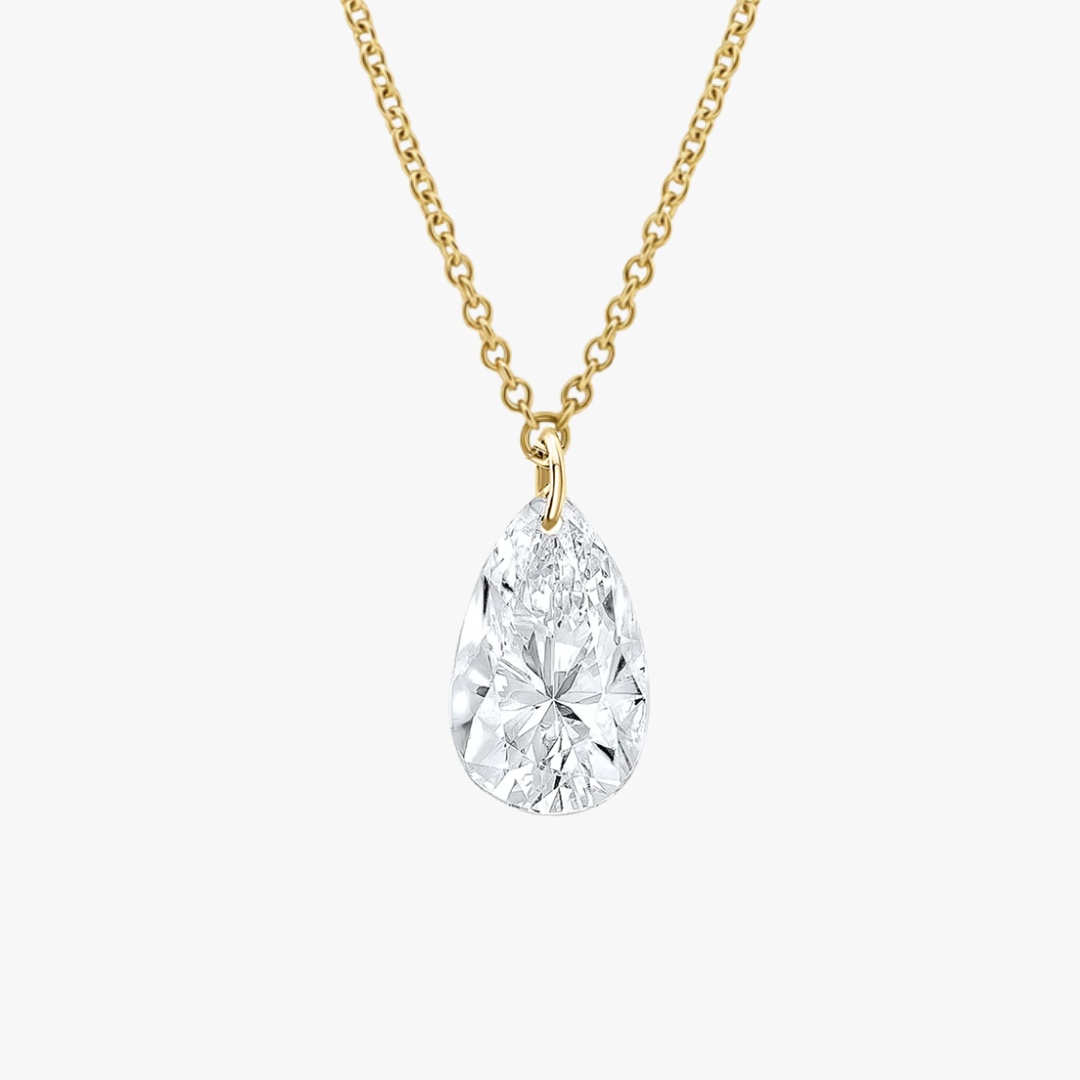 Halskette 14kt Gelbgold mit Floating Lab-Grown Diamant