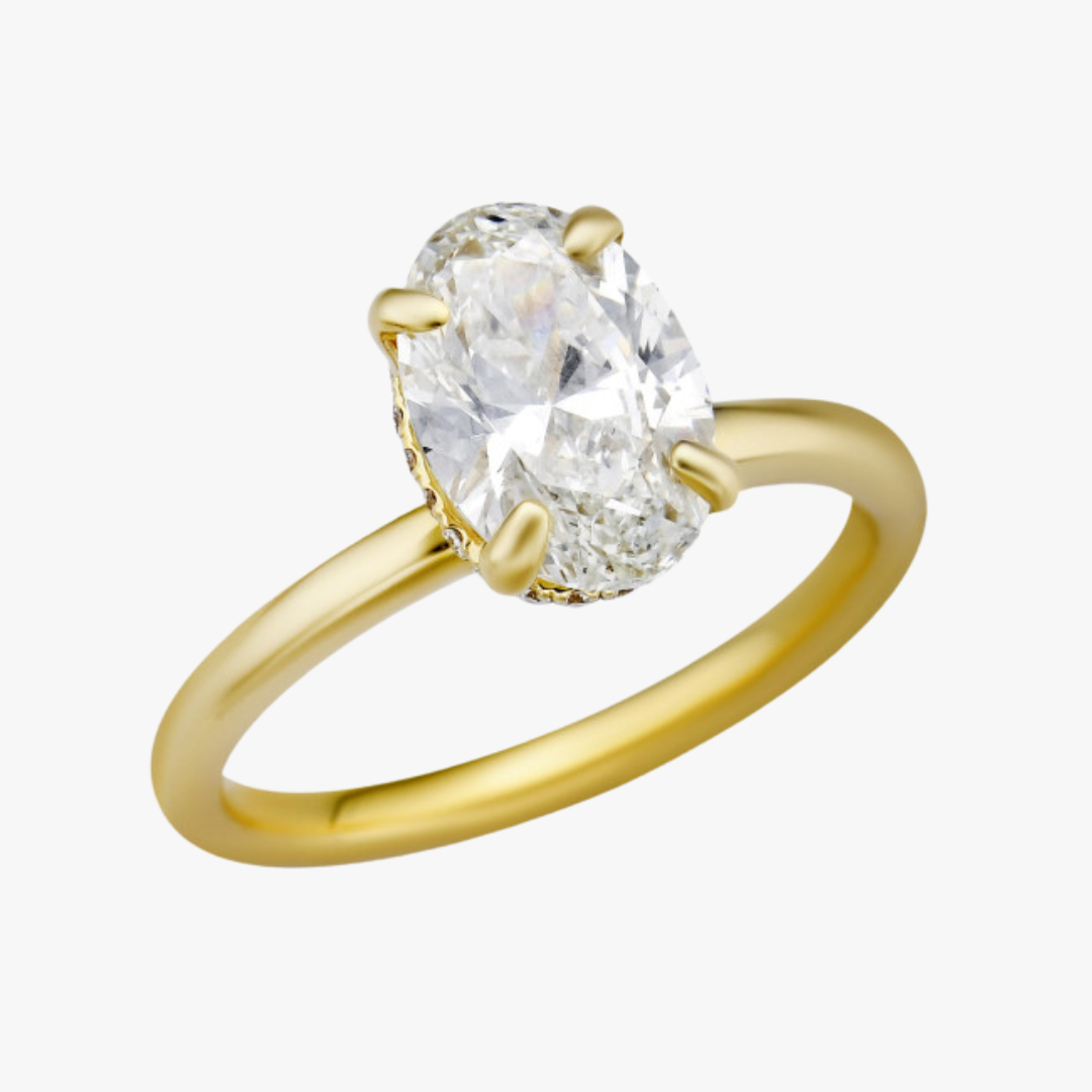 Verlobungsring "WIEN" 14kt Gelbgold mit 1.50ct Oval Lab-Grown Diamant