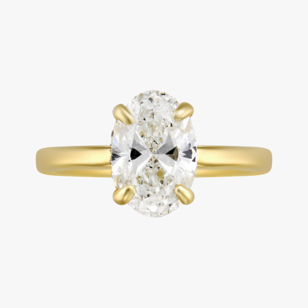 Verlobungsring "WIEN" 14kt Gelbgold mit 1.50ct Oval Lab-Grown Diamant