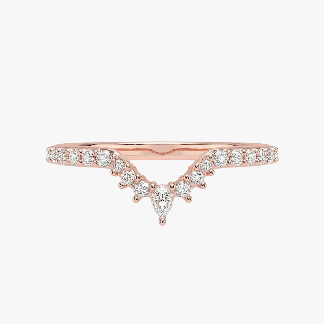 V-shape Diamant Weddingband