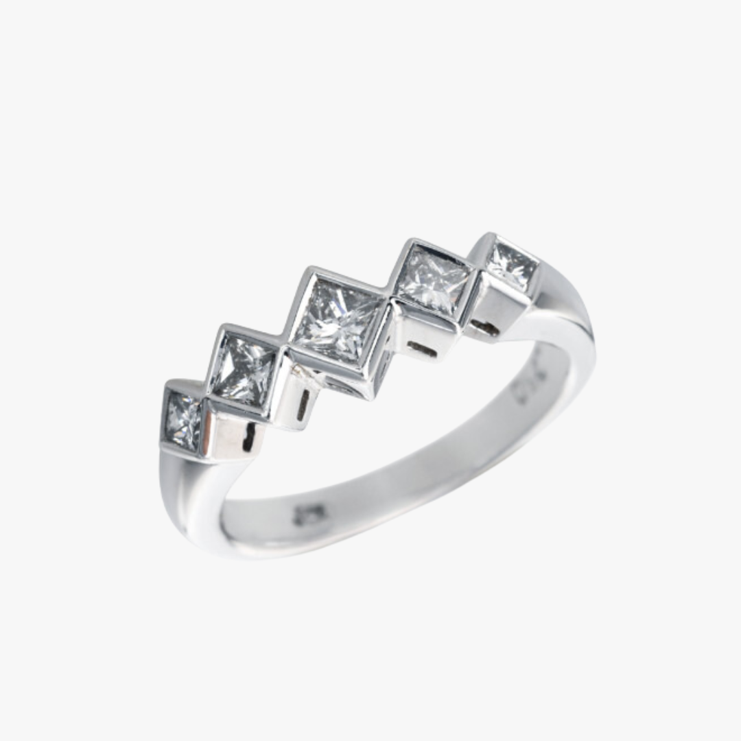 Princess Cut Diamant Memoryring