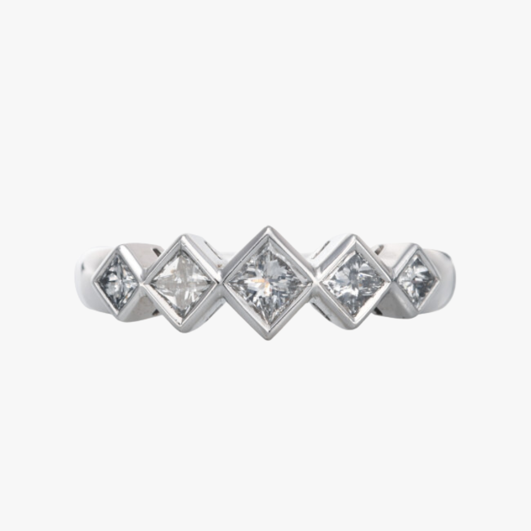Princess Cut Diamant Memoryring