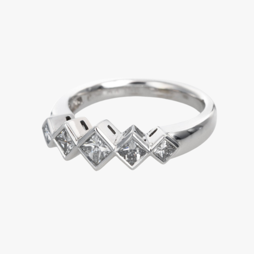 Princess Cut Diamant Memoryring