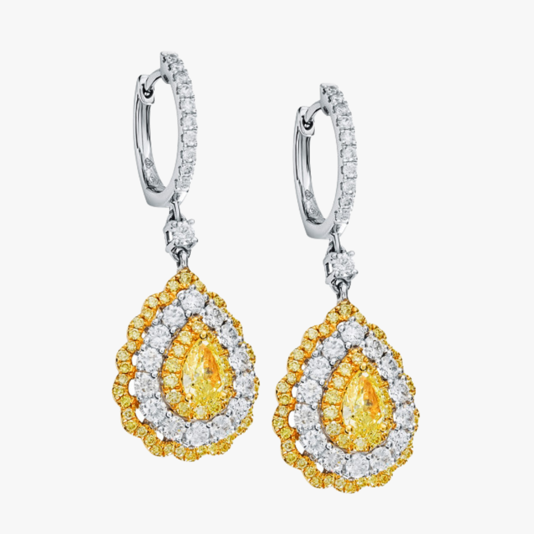 Diamant Ohrringe mit gelben Diamanten