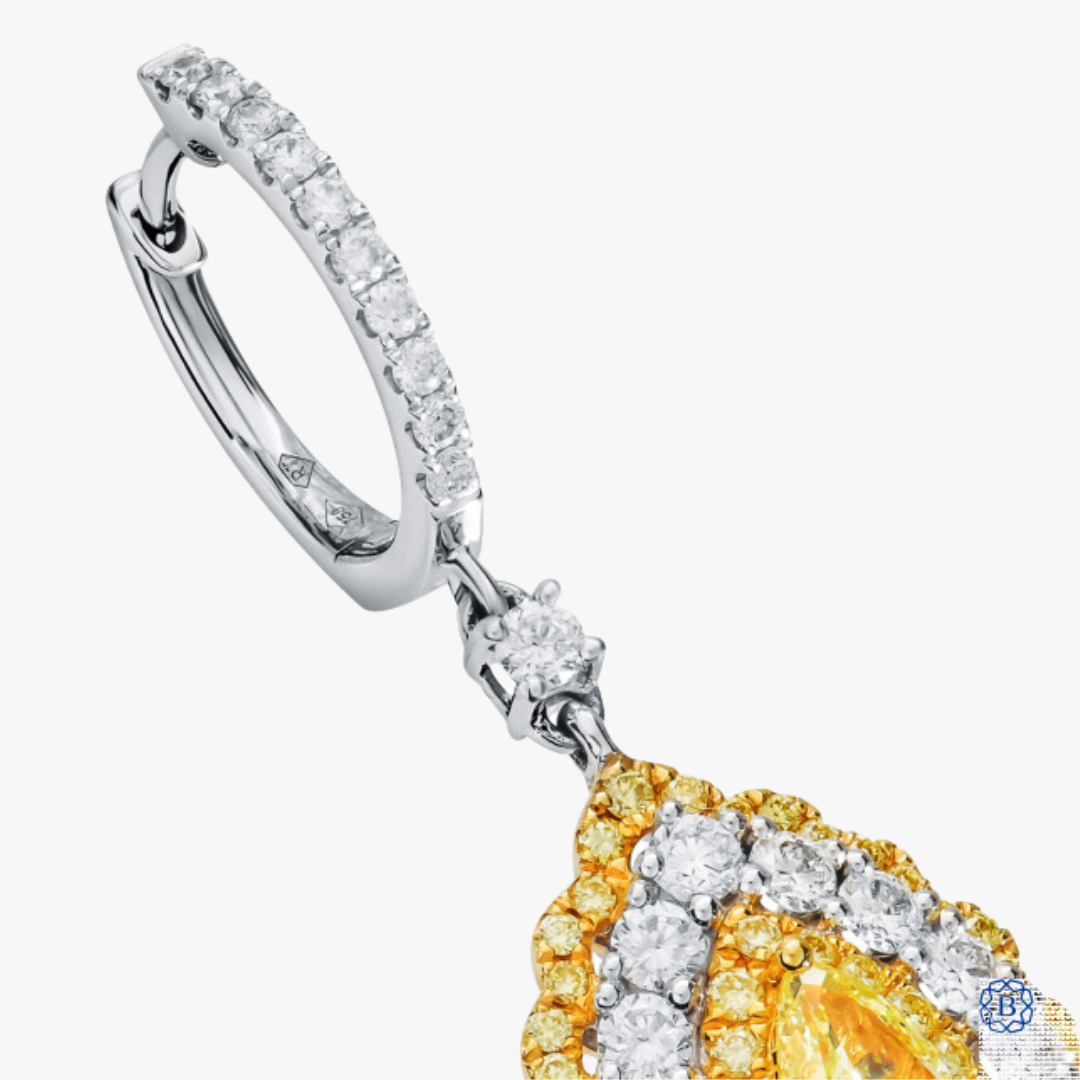 Damenohrringe mit gelben Diamanten