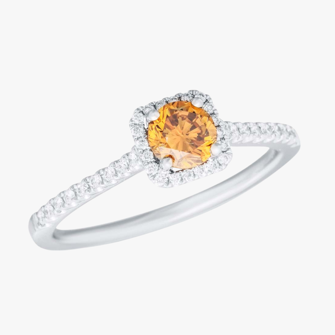 Verlobungsring in Wien mit fancy color Diamond in Weißgold