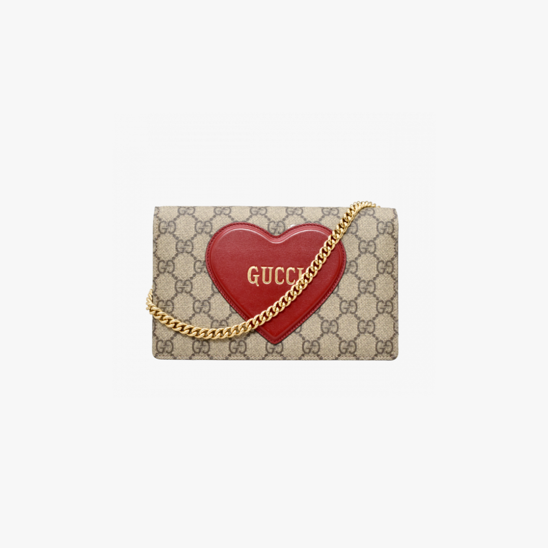 PRELOVED - Gucci Supreme Valentine Wallet on Chain – Limited